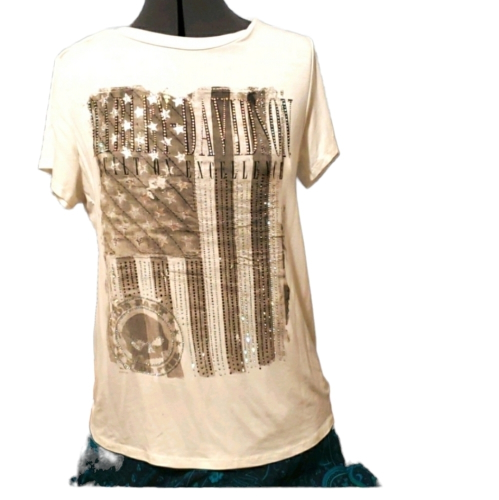 Large Harley Davidson women's sparkly t-shirt